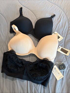 Lively Black & Nude T-Shirt and Lace Bralette Set